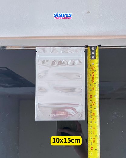50pcs Silver Resealable Stand Up Pouch | Simply Packaging