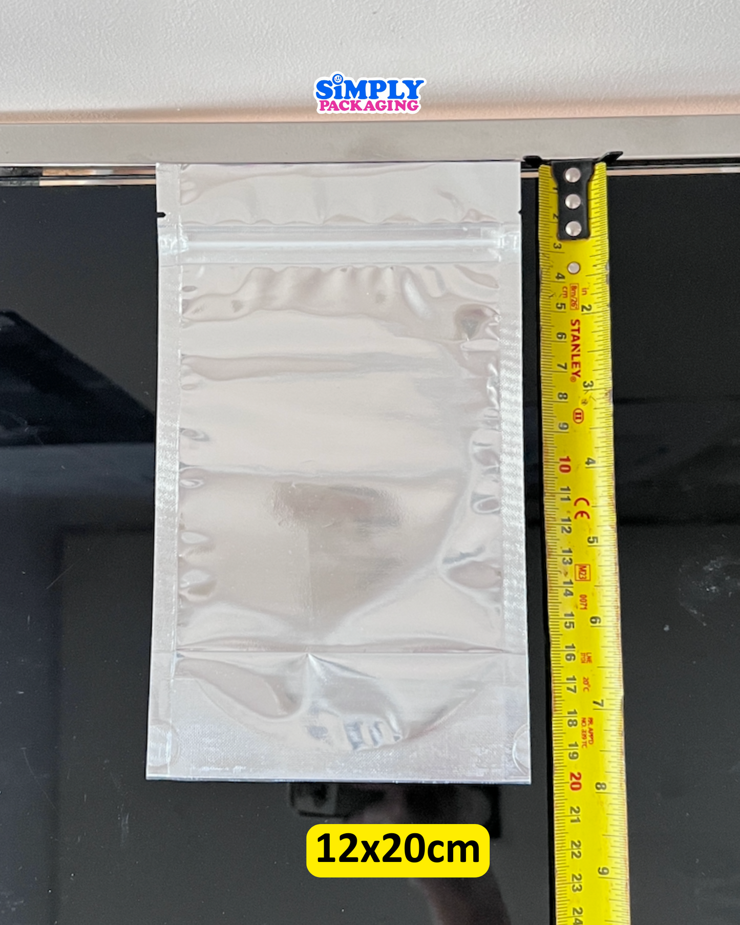 50pcs Silver Resealable Stand Up Pouch | Simply Packaging
