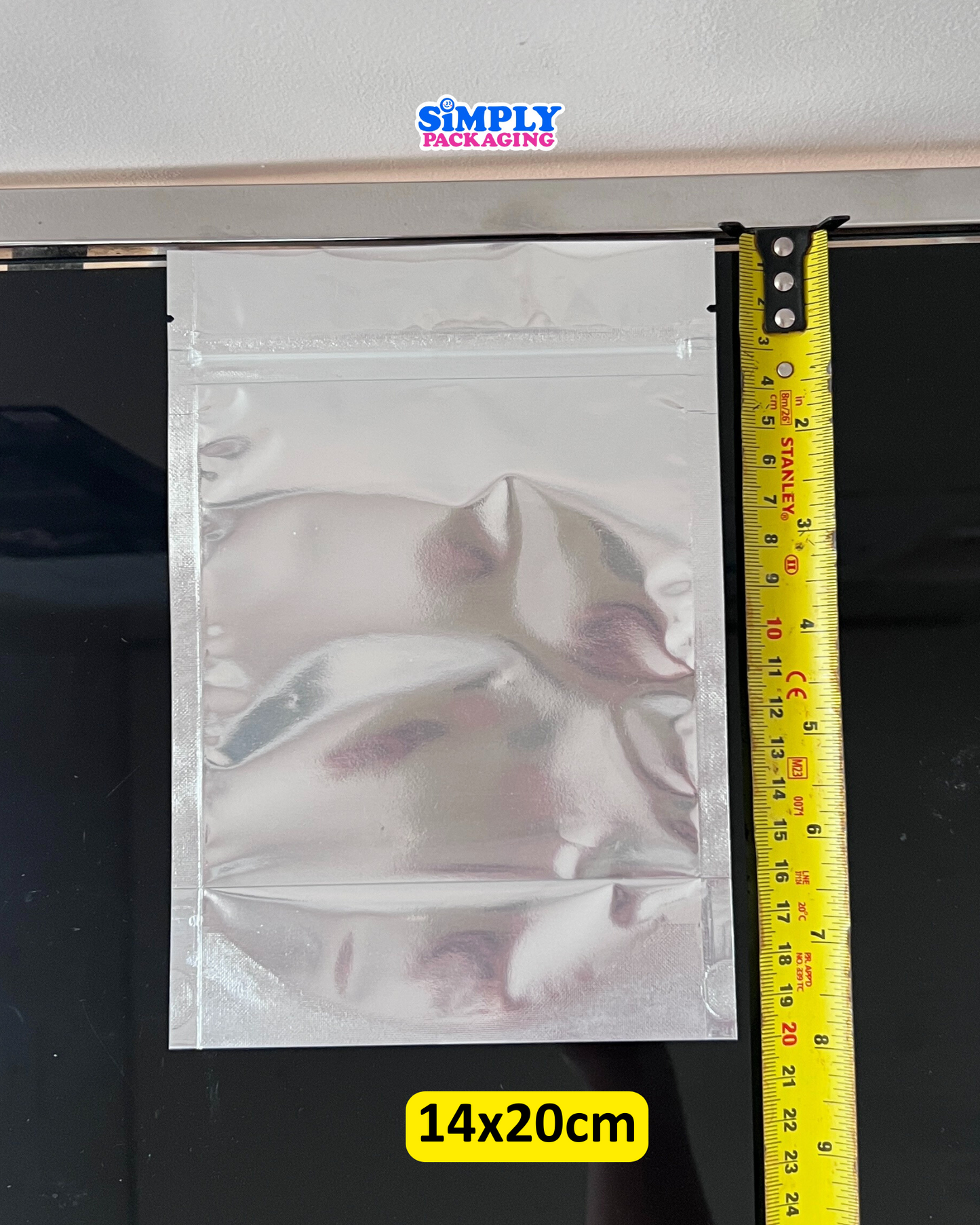 50pcs Silver Resealable Stand Up Pouch | Simply Packaging
