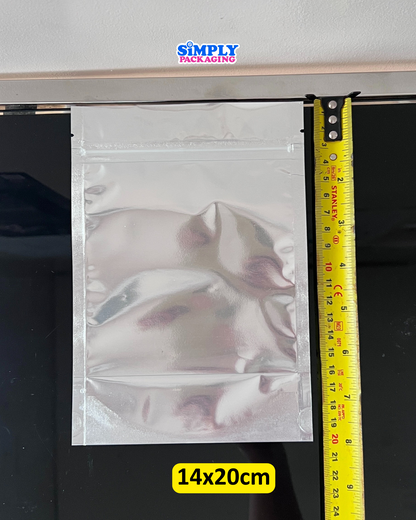 50pcs Silver Resealable Stand Up Pouch | Simply Packaging