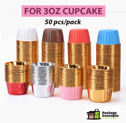 50PCS Foil Cupcake Liner 3oz