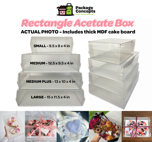 [RECTANGLE] Acetate Cake Boxes