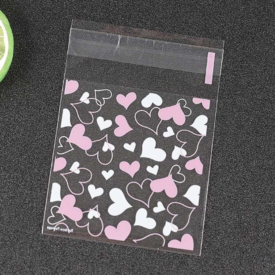 100PCS OPP Cookie Plastic Pouch w/ Adhesive