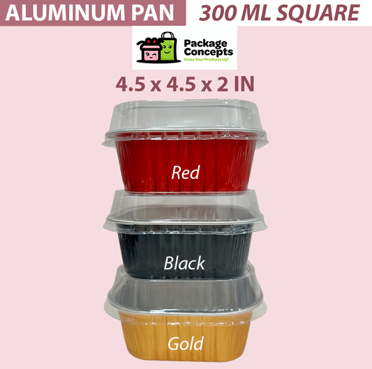 [300ML SQUARE] Aluminum Pan w/ Clear Lid