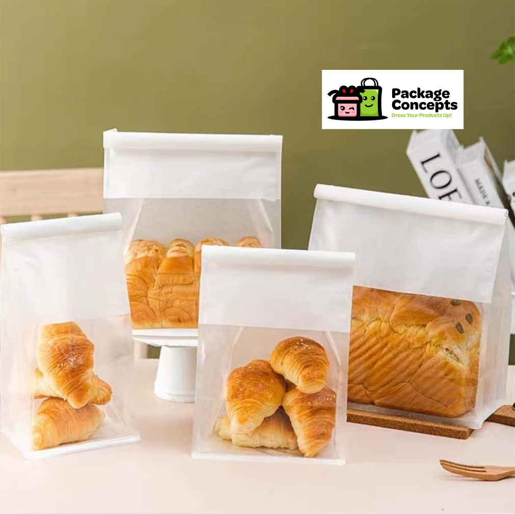 [50PCS] Bread Bag with Seal & Window | For Loaf, Pandesals, Breads