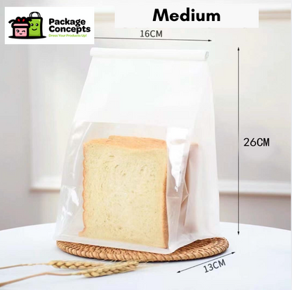 [50PCS] Bread Bag with Seal & Window | For Loaf, Pandesals, Breads