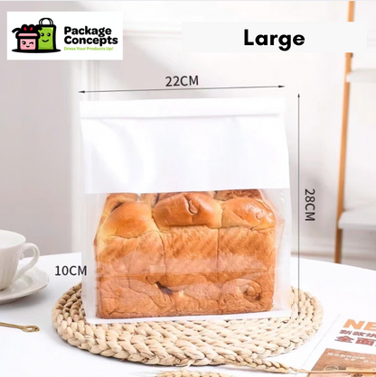 [50PCS] Bread Bag with Seal & Window | For Loaf, Pandesals, Breads