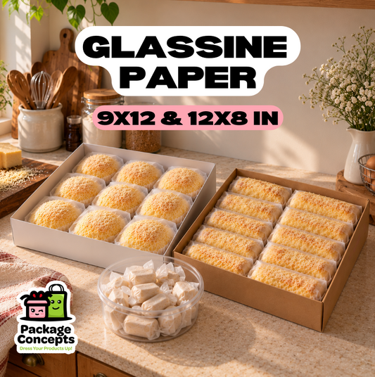 [100PCS] Glassine Paper Baking Wrapping Paper 9x12 & 12x8 inch | Ensaymada, Cheese Rolls, Polvoron