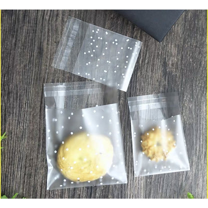 100PCS OPP Cookie Plastic Pouch w/ Adhesive