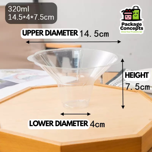 50PCS Ice Dessert Cup 320mL, 450mL | Sundae Cup | Halo-Halo, Ice Cream, Bingsu, Dessert Container