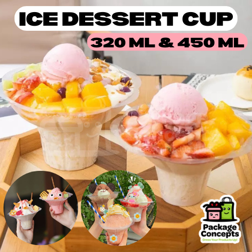 50PCS Ice Dessert Cup 320mL, 450mL | Sundae Cup | Halo-Halo, Ice Cream, Bingsu, Dessert Container