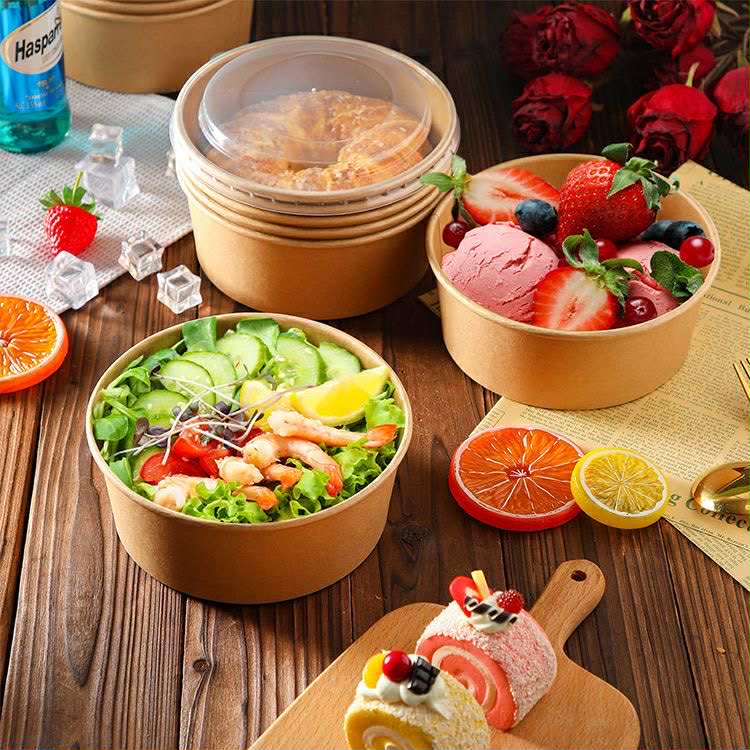 [50PCS] Kraft Paper Bowl For Salad, Rice Meals | 500ml & 750ml