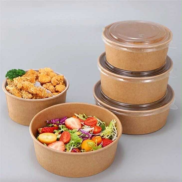 [50PCS] Kraft Paper Bowl For Salad, Rice Meals | 500ml & 750ml