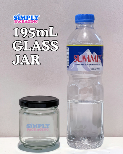 Glass Jar with Black Lid | Simply Packaging