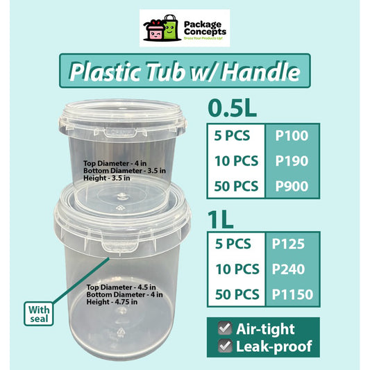 [0.5 & 1L] Plastic Tub